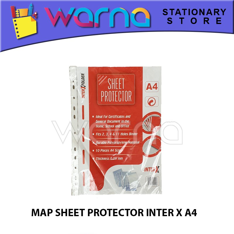 

PLASTIK PP POCKET/MAP SHEET PROTECTOR INTER X A4