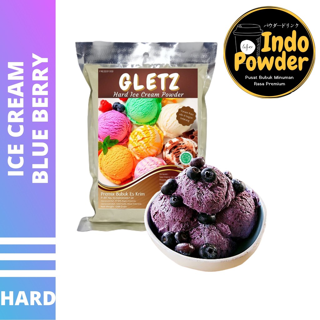 HARD ICE CREAM BLUEBERRY 1Kg - Bubuk Es Krim BLUEBERRY - Bubuk Es Krim - ICE CREAM Powder 1Kg