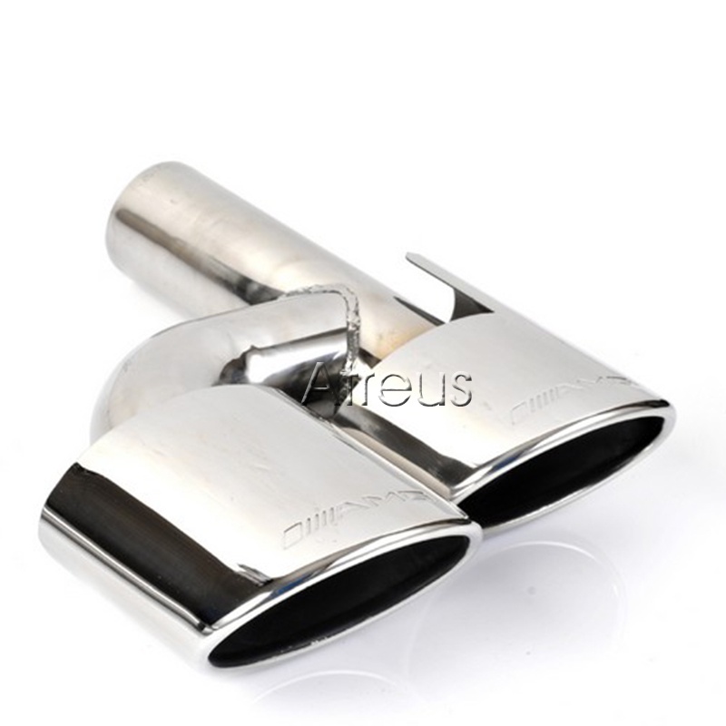 1 Kit Ujung Knalpot Bahan Stainless Steel 304 Untuk Mercedes W204 BENZ C-Class AMG W204