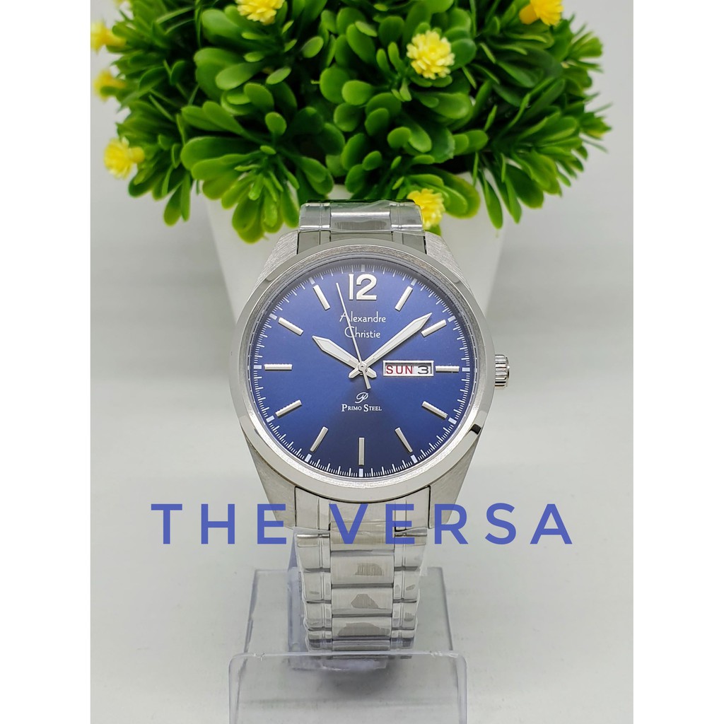 Alexandre Christie AC 1012 Jam Pria Rantai Silver Blue