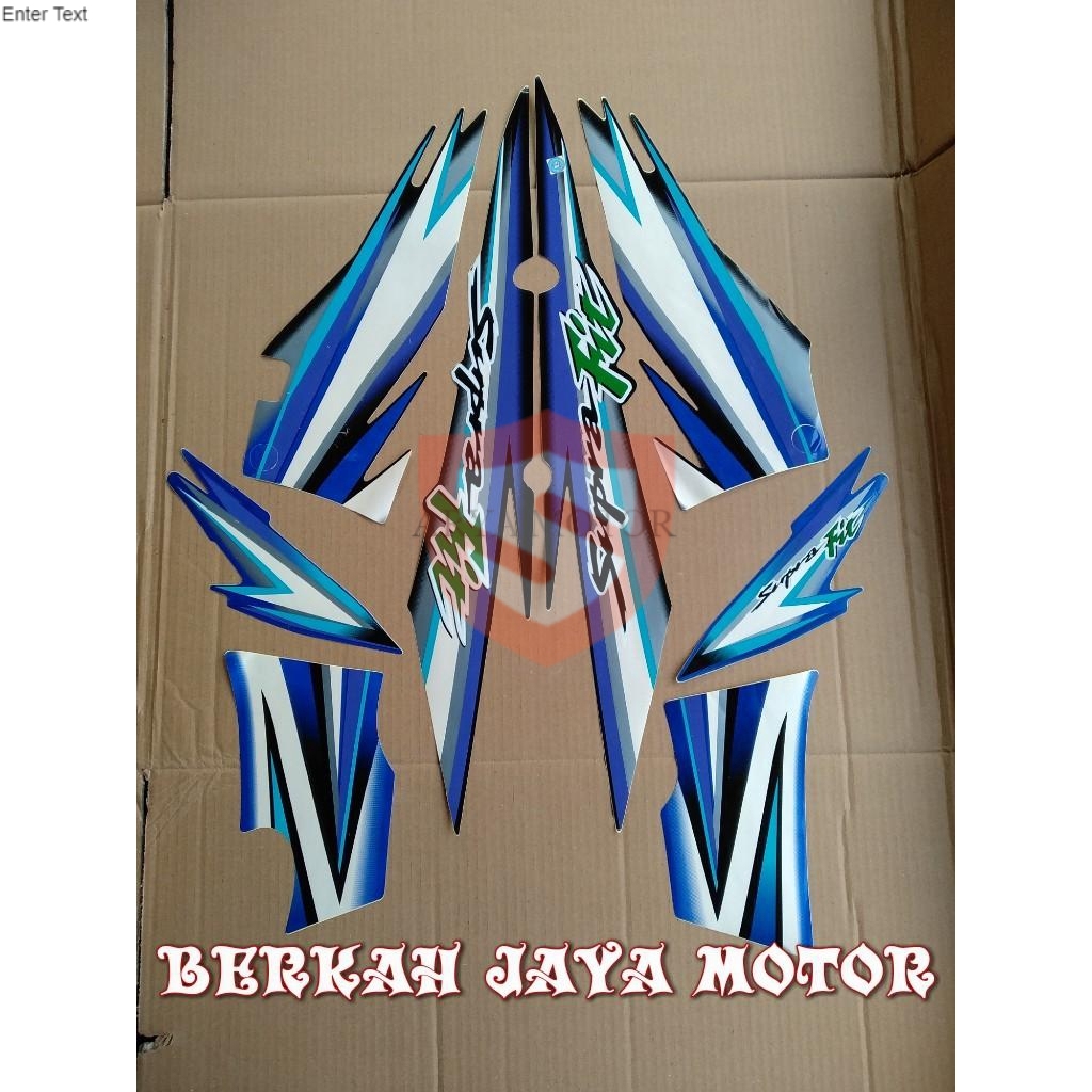 STICKER STRIPING FULLBODY SUPRA FIT LAMA HITAM BIRU