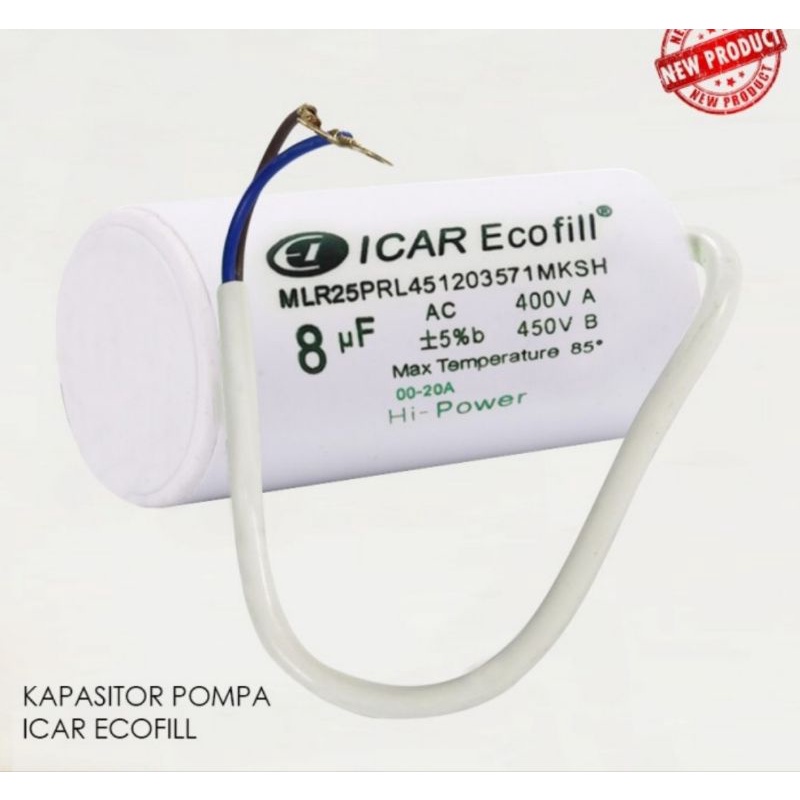 kapasitor pompa air icar 8uf 10uf 12,5uf