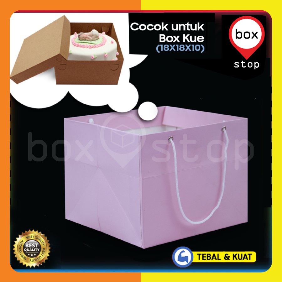 

Paper Bag - Paperbag Polos - Paper Bag Kue - PINK - 20x20x16 cm (10 pcs)