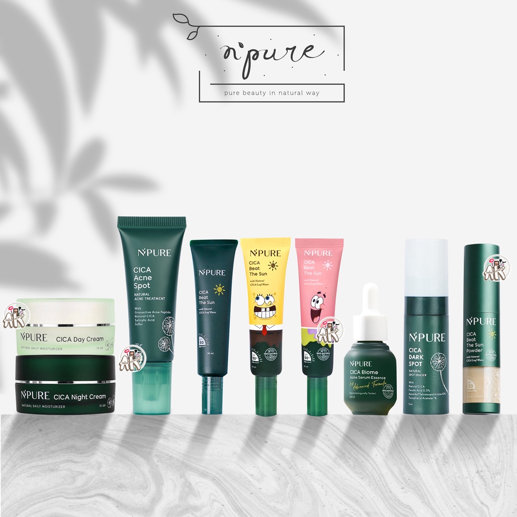 N'PURE / NPURE CICA SERIES ( BIOME ACNE SERUM / BEAT THE SUN SPF 50++ / ACNE SPOT / CREAM / DARK SPOT / SUN POWDER SPF 30 )