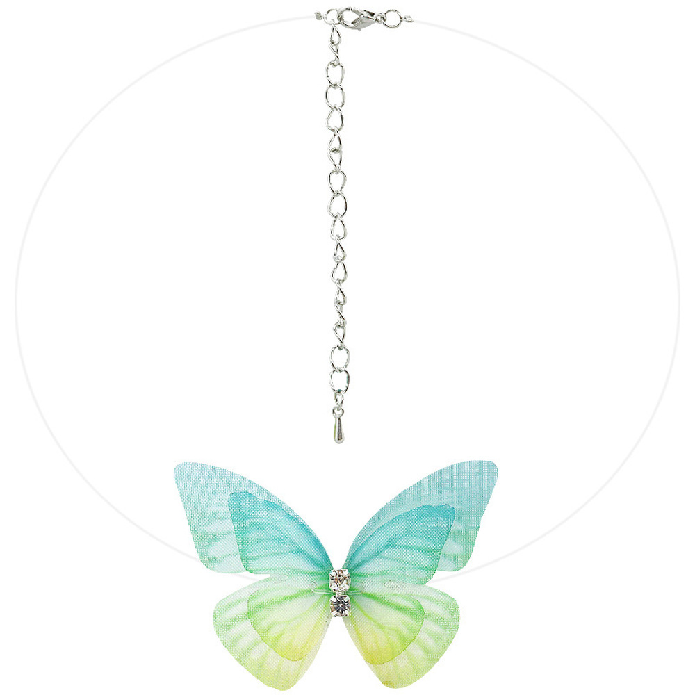 Fairy Butterfly Kalung Choker Wanita Bahan Tulle Invisible Untuk Musim Semi / Panas