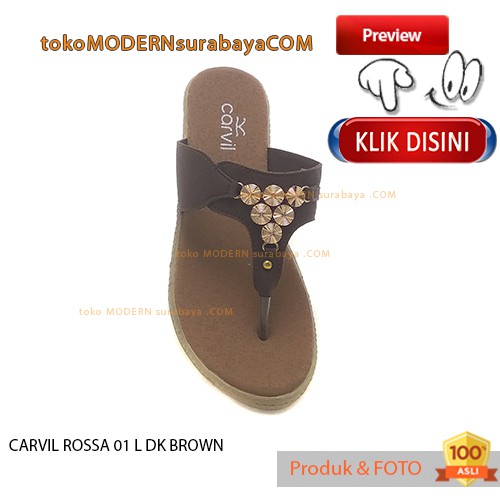 CARVIL ROSSA 01 L DK BROWN sandal wanita wedges