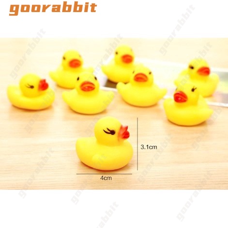 5pcs Mainan Mandi Bentuk Bebek Kuning Bahan Karet Untuk Anak