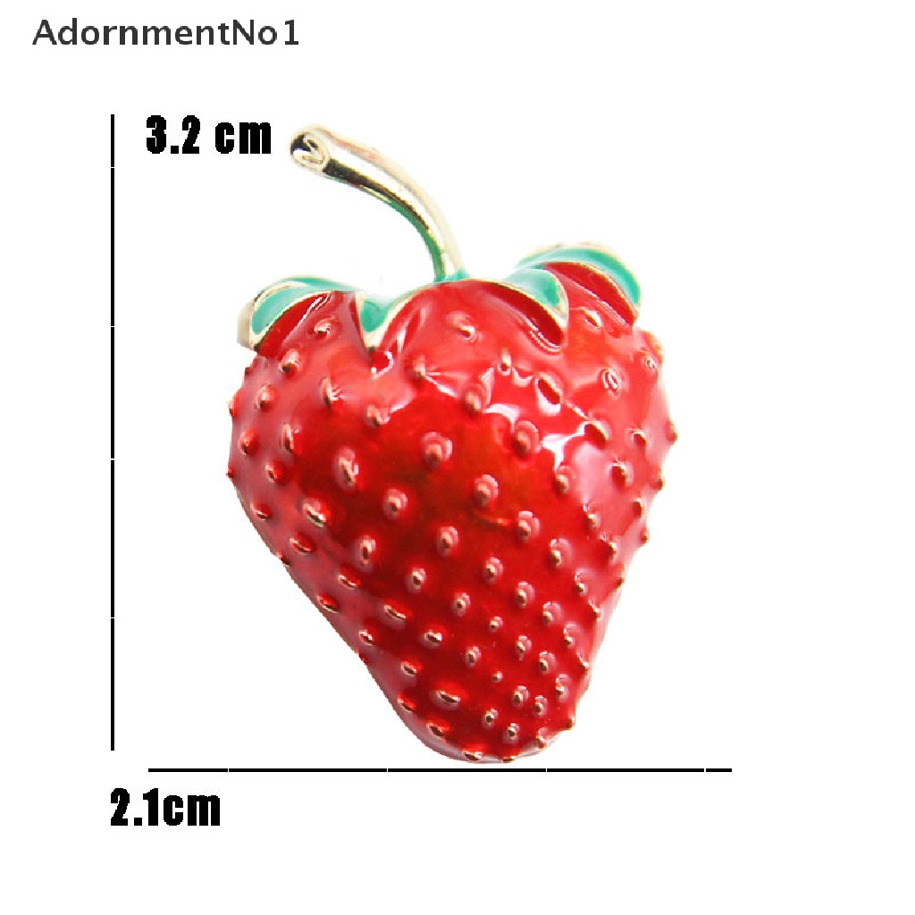 (AdornmentNo1) Bros Pin Enamel Bentuk Strawberry Merah Untuk Wanita