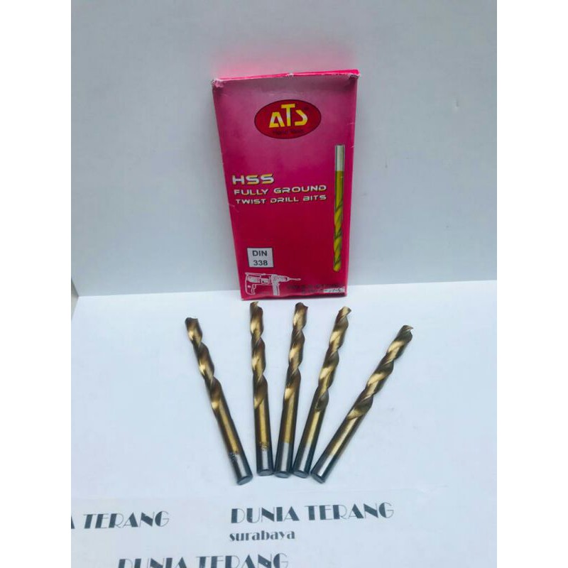 Mata Bor Besi ATS 11,5mm Kuning - HSS TiN Coated Fully Ground Twist Drill Bits 11.5 11,5 mm