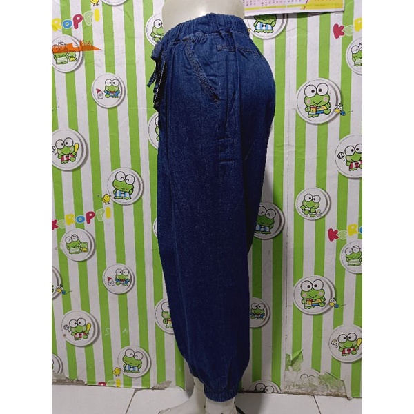 CELANA JOGER JUMBO WANITA BAHAN SEMI JEANS DENIM TEBAL