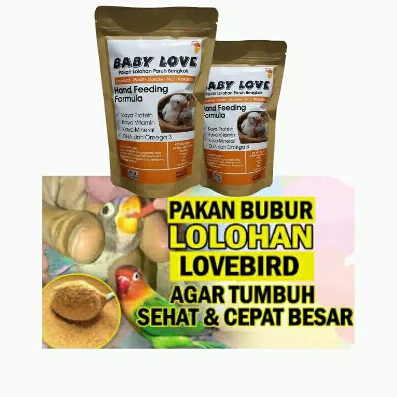 Lolohan Nutrisi Pakan Burung Love Bird Kenari Parkit Hand Feeding