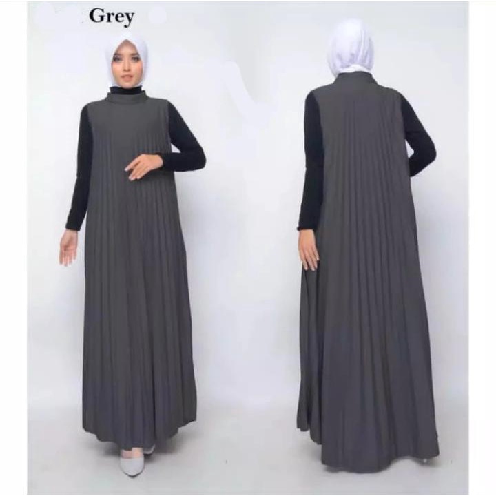 QFS - MAXI GAMIS PLISKET KAISYA / MODEL MAYUNG / TANGAN BUNTUNG / NO MANSET