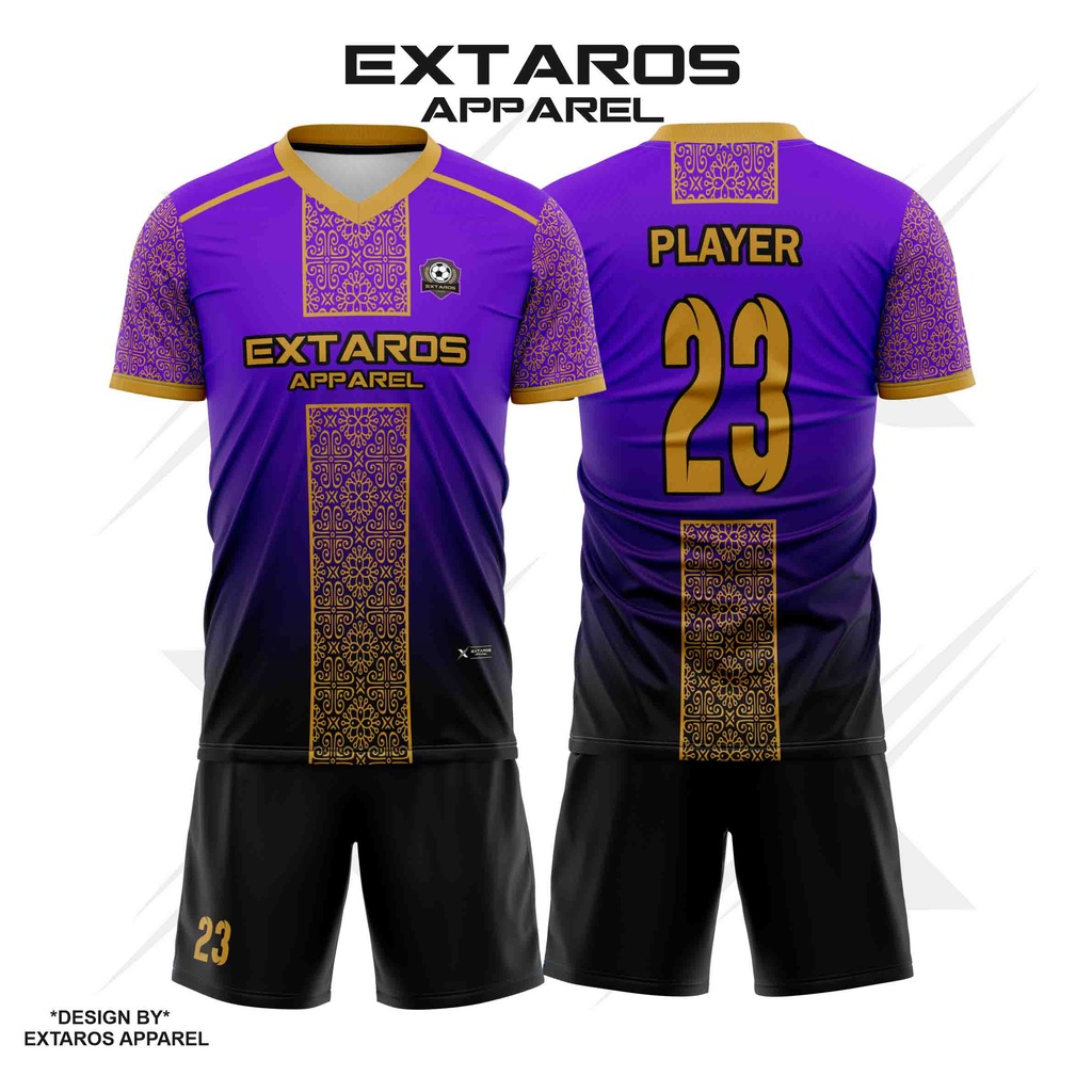 JERSEY DAN BAJU FUTSAL CUSTOM FULL PRINTING - EXTAROS APPAREL BATIK STYLE KODE 28 TERLARIS