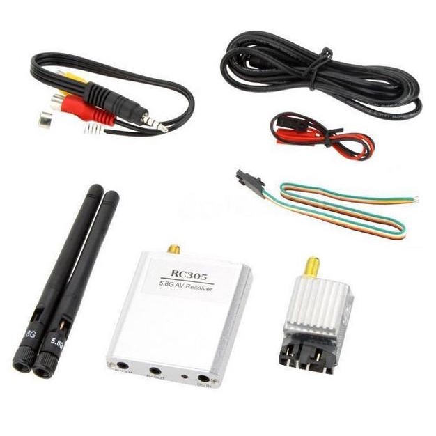 5.8GHz 200mW FPV Video Audio 8CH AV Transmitter TX Receiver RX 2 KM