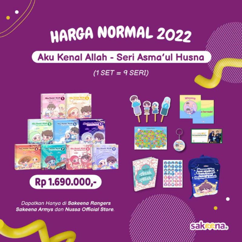 prelove preloved buku sakeena AKASAH Aku Kenal Allah Seri Asmaul Husna