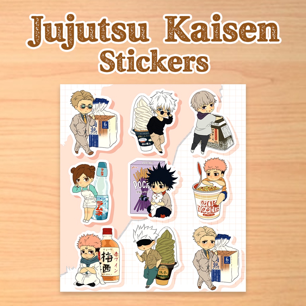 

9 pcs Jujutsu Kaisen Sticker Sheet Stiker Waterproof Anti Air JJK Chibi Stickers Anime Itadori Yuji Nobara Megumi Gojo Sukuna Inumaki Nanami Toji