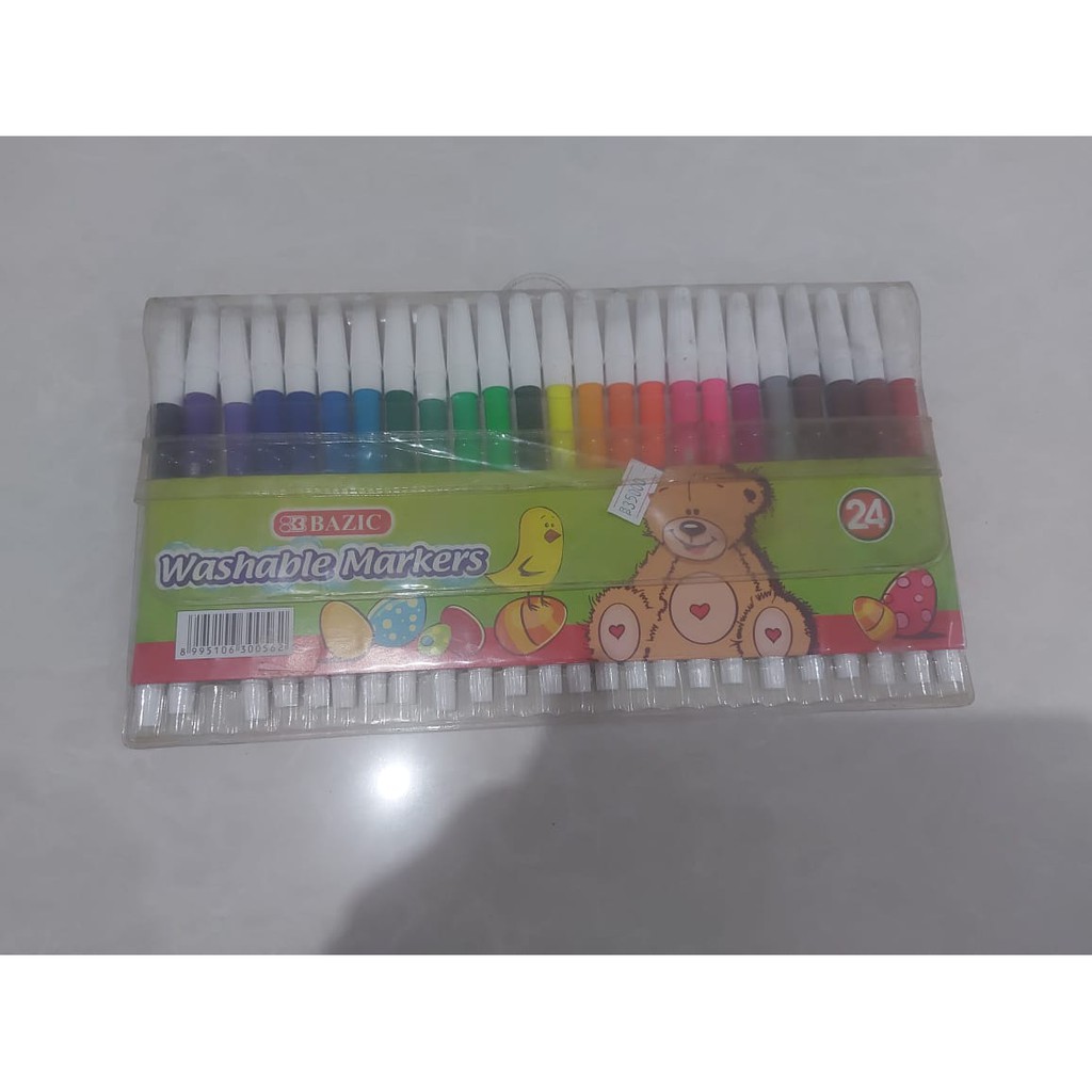 

Spidol Bazic 12 dan 24 Warna Washable Marker Murah Bagus