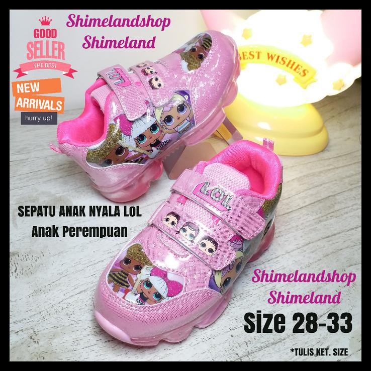 Sepatu Lampu Led Kado Sneakers Lol Nyala Anak Perempuan