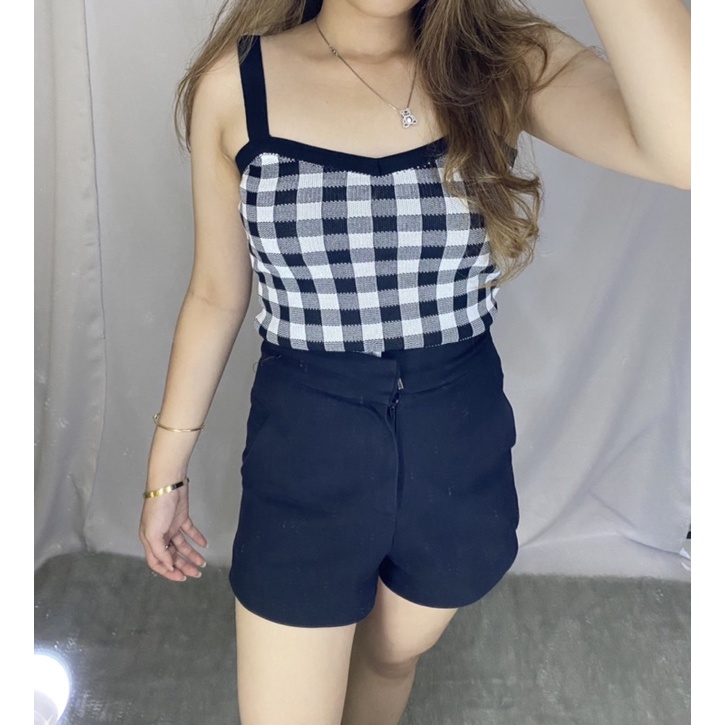 Korea knit tank top / tank top rajut korea / houndstooth tank top