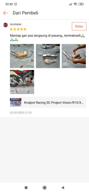 Knalpot Racing SC Project Vixion/R15/Xabre/Byson/Cb150r/Cbr150/Verza/Megapro/Sonic/Cs1/Satria Fu Dll-3