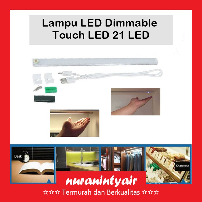 Lampu LED Strip Dimmer Adjustable / Lampu Dapur Lemari Etalase Tempel