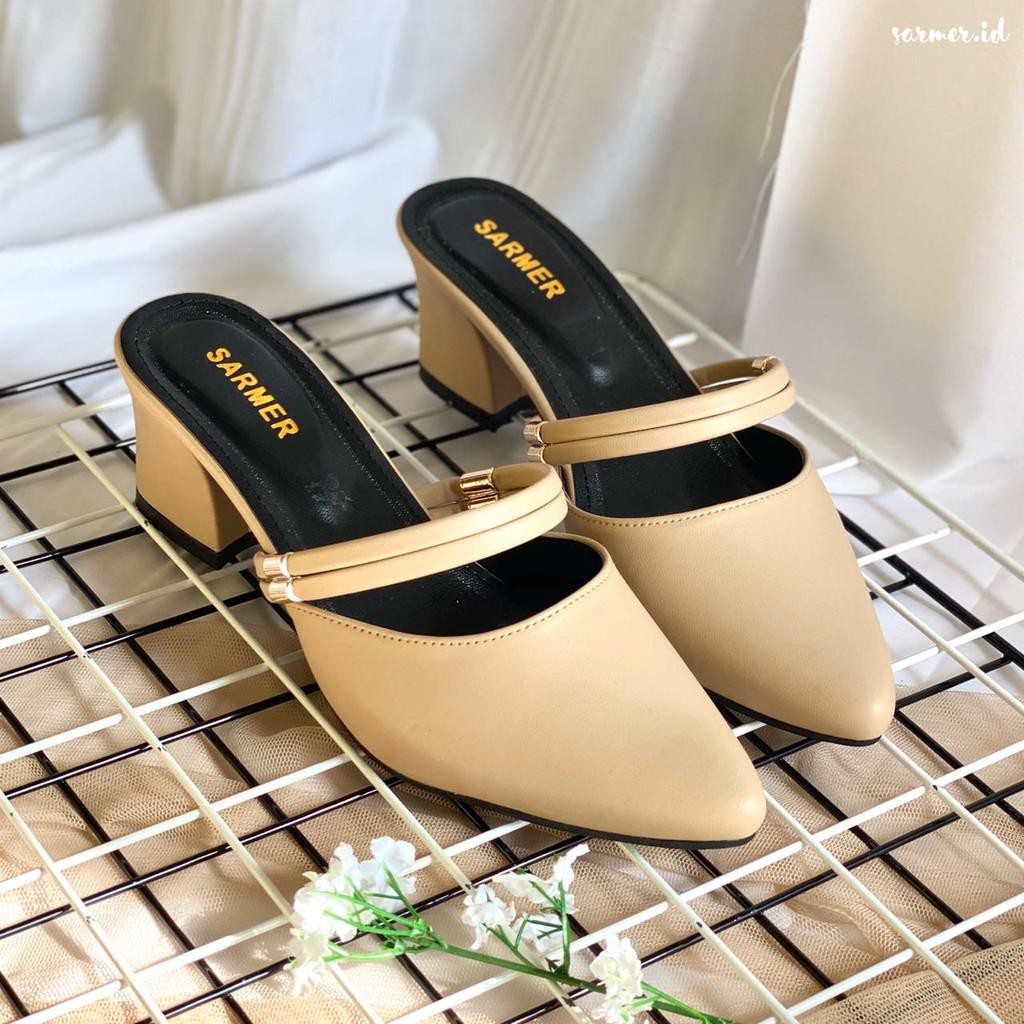 Sepatu Hak Pump Sarmer Lebby Heels Cream