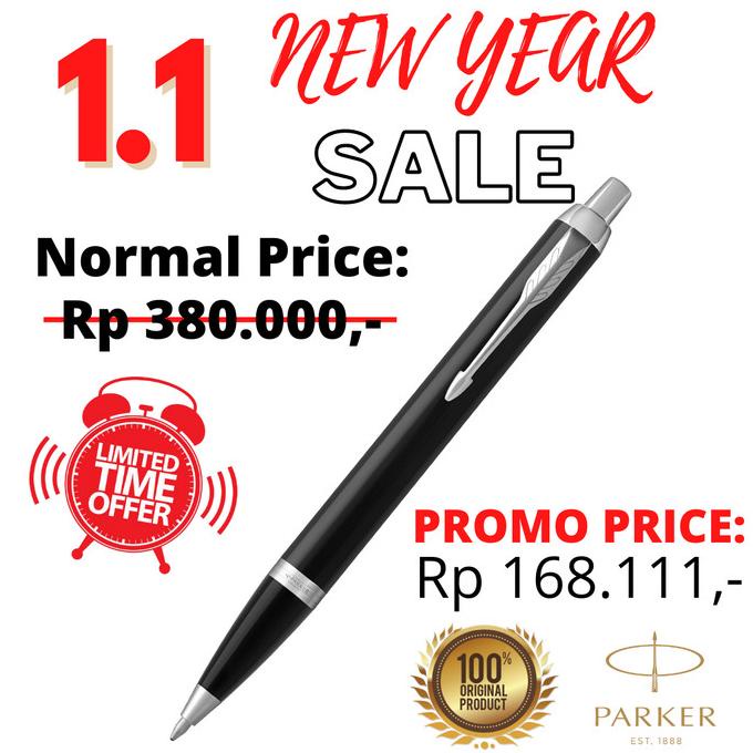 

Parker IM Black Chrome Retractable Ballpoint with Chrome Trim - "ORI