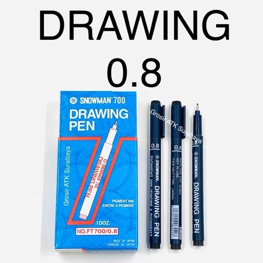 

SPIDOL DRAWING SNOWMAN 0.8 / Drawing Pen Gambar Snowman FT 700 / FT700 0.8 / 0,8