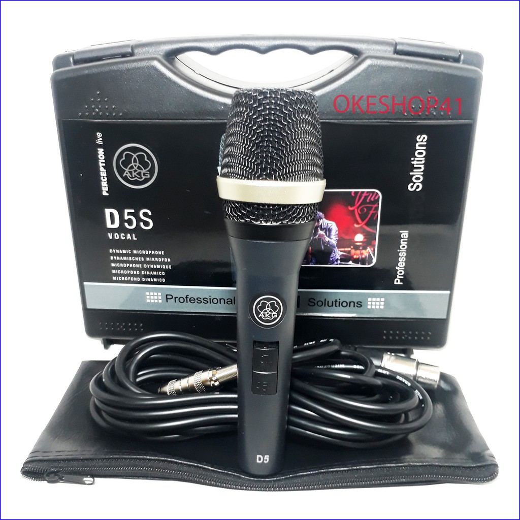 AKG Mik Kabel D5S Professional Dynamic Microphone Karaoke Mic Vocal