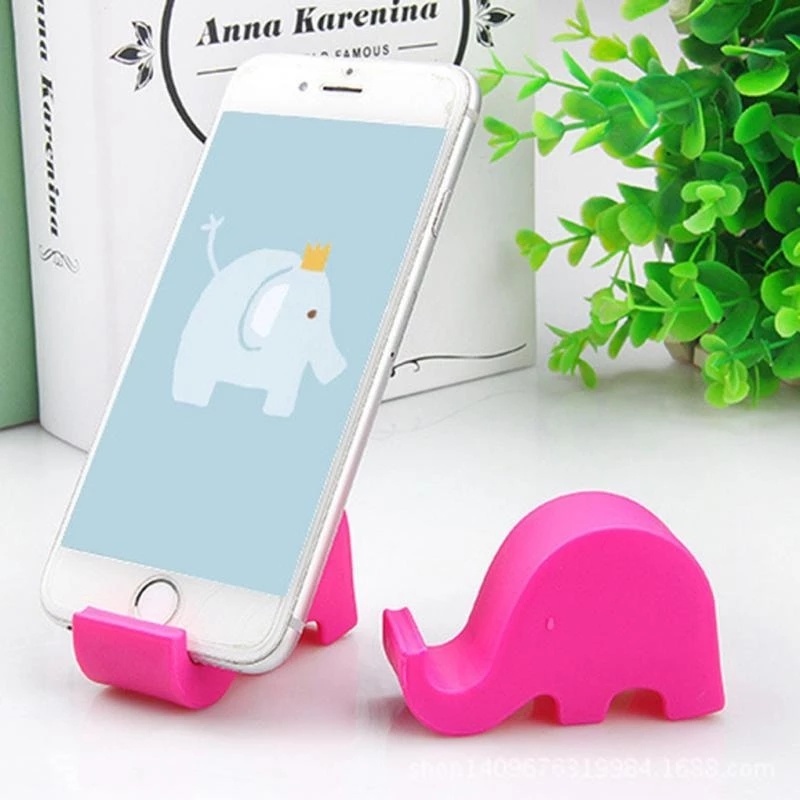 Stand Holder Handphone / Tablet Universal Portable Bentuk Macaron / Gajah Untuk For iPhone / Android