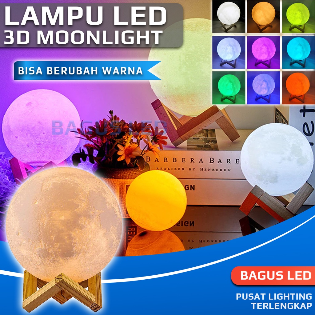 [COD] Lampu Tidur LED Hias Dekorasi Bulat 3D Tumblr Moonlight Lamp