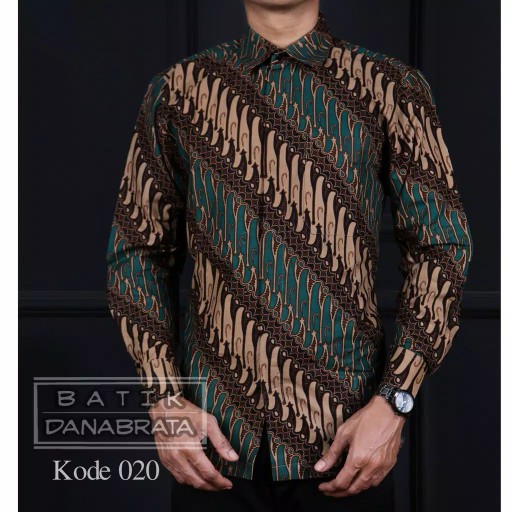 Atasan Batik Pria Lengan Panjang Kenongo Hem Padi Pekalongan M L Xl Xxl Batik Danabrata