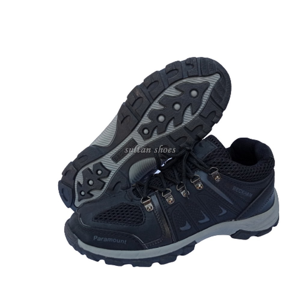 Jezzystore Sepatu Beckham Paramount Sepatu Outdoor Hiking Hitam Pendek