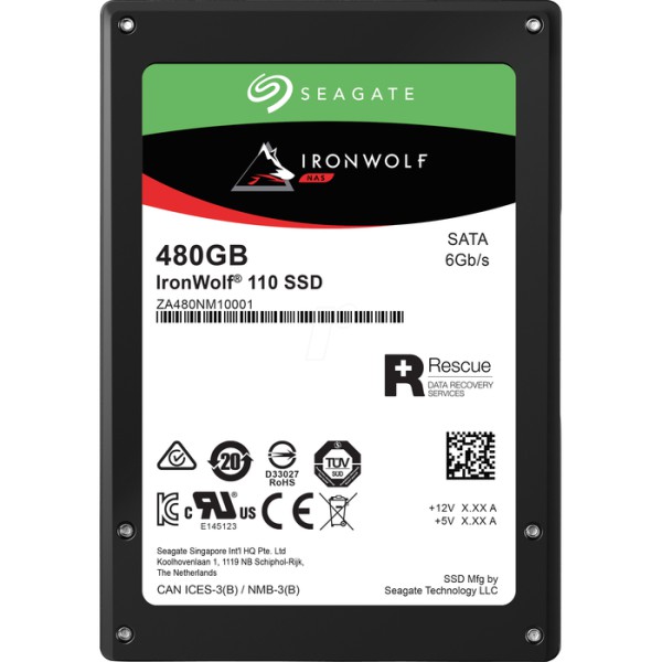 SEAGATE Hard Disk Internal IRONWOLF SSD + Rescue 2.5 SATA 480GB