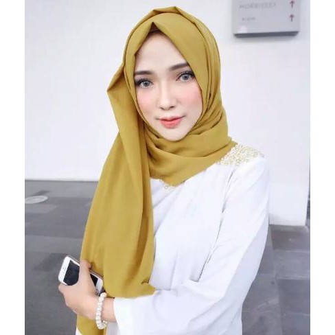 RSB HJB053 Jilbab Pashmina Heavy Chiffon Hijab Pasmina Premium Import