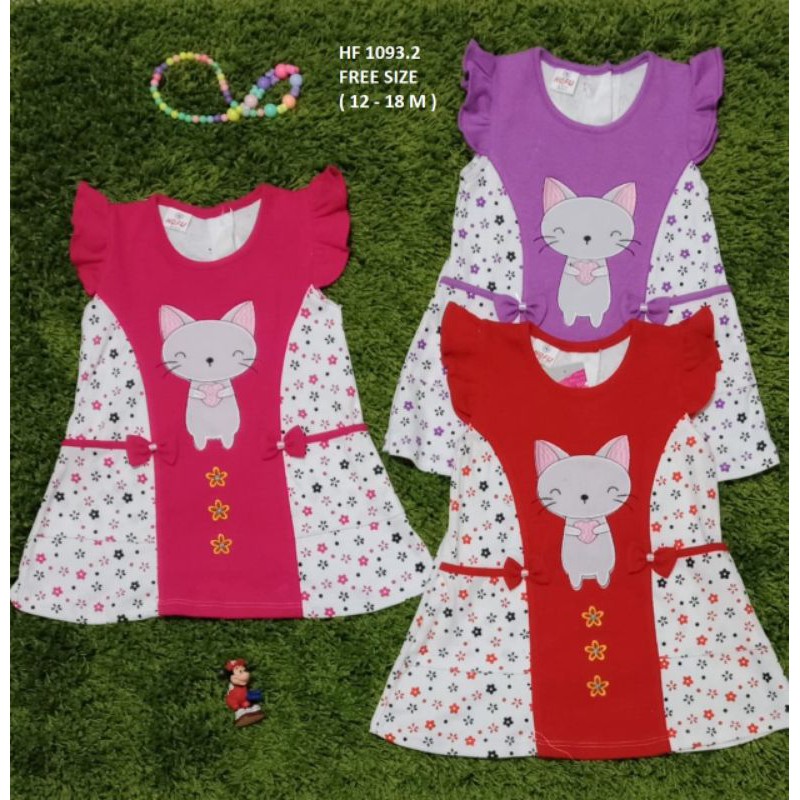 Rok Dress Katun Bayi Cewe (HOFU) Kucing 12 Bulan-18 Bulan