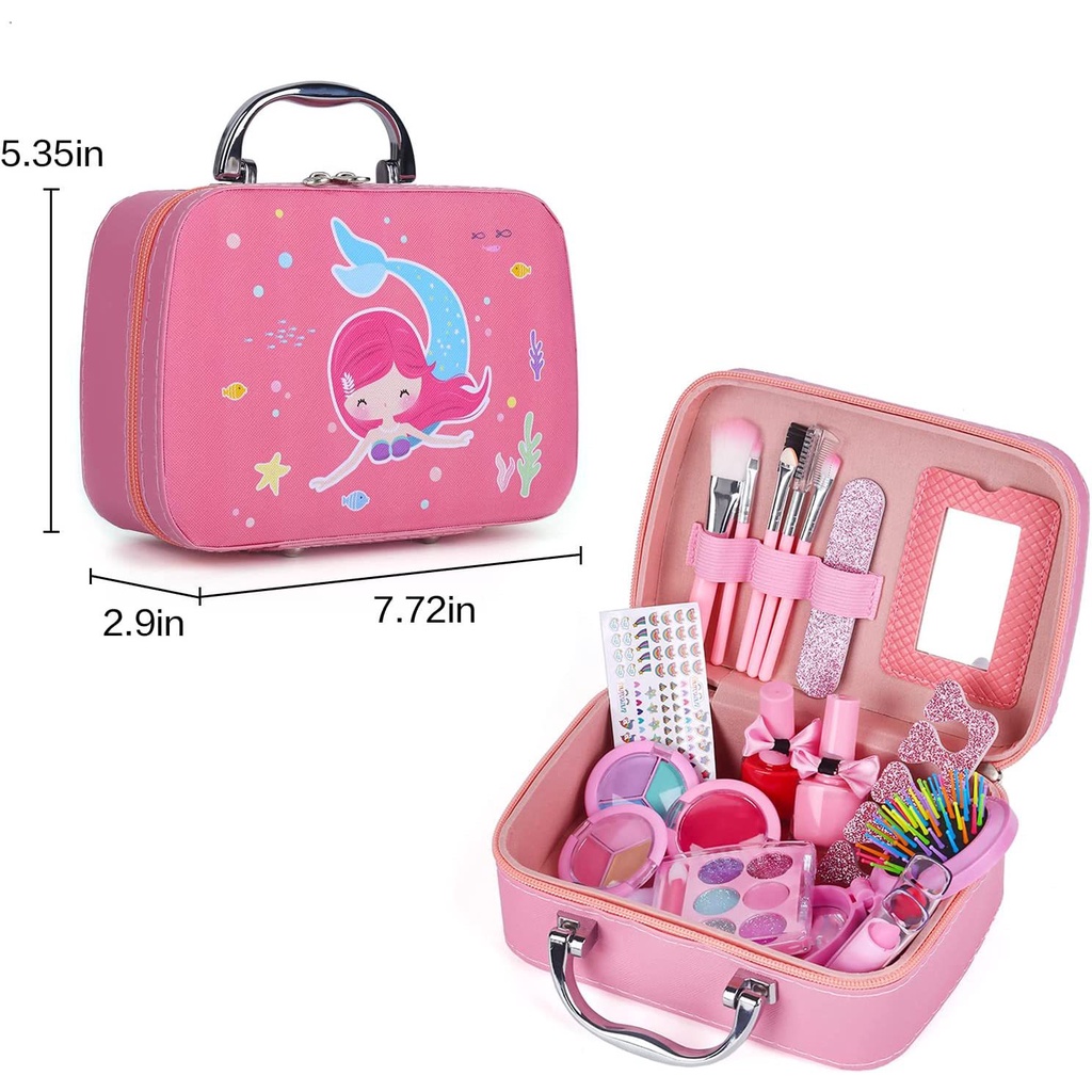 make up set kosmetik anak children pretend plays make up kit set mainan make up anak dengan fungsi asli - kado anak cewek