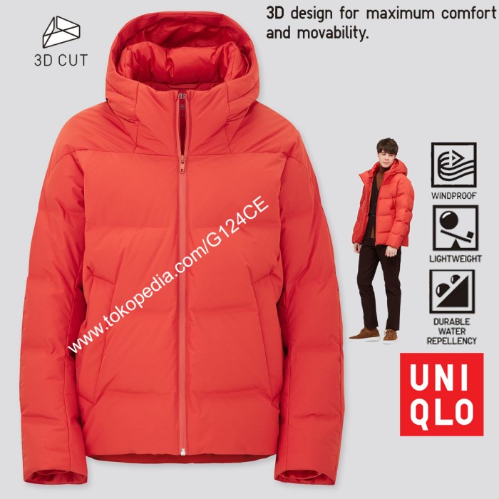 Alan - UNIQLO JAKET PARKA SEAMLESS DOWN 3D FIT WINTER PRIA 429291 ORANGE - M