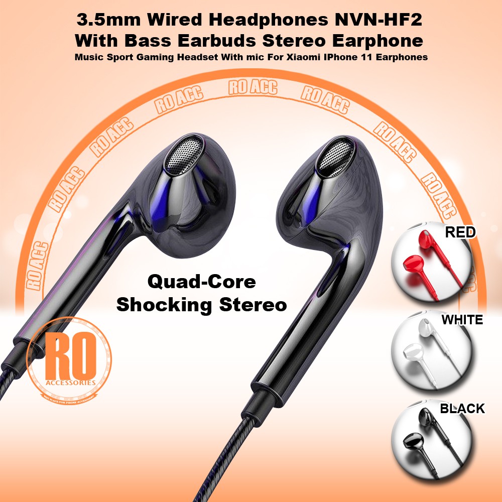 [RO ACC] NVN-HF2 NANVAN HEADSET STEREO BASS HANDSFREE JACK 3.5MM UNIVERSAL ALL TIPE HP