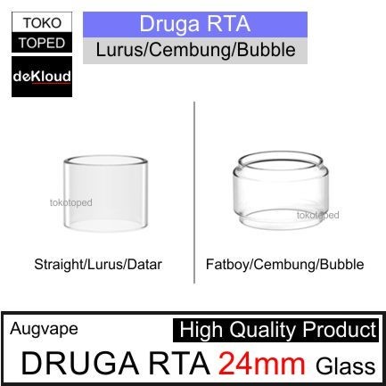 DRUGAx RTAx Replacement Glass | 24mm kaca tabung tank lurus fatboy - Cembung