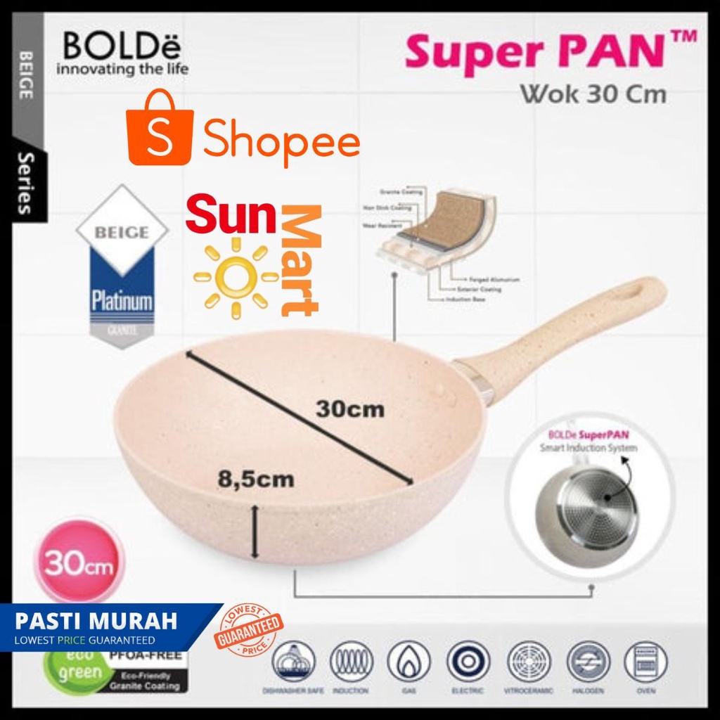 BOLDe Pan Wok 30 Beige SPGRT7 / Granite Bolde 30 cm