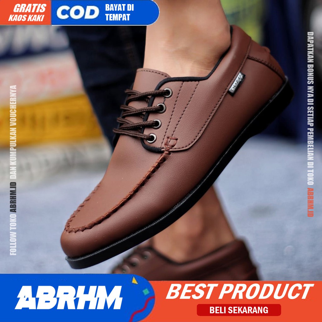 ABRHM Sepatu Pantofel Kerja Formal Hitam Pria