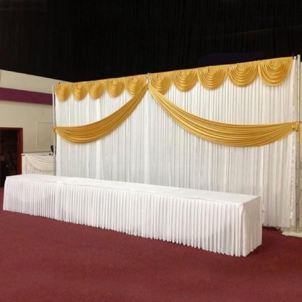  Kain  Backdrop Dekorasi  Wedding  DIY Bahan Sutra Ice Ukuran 