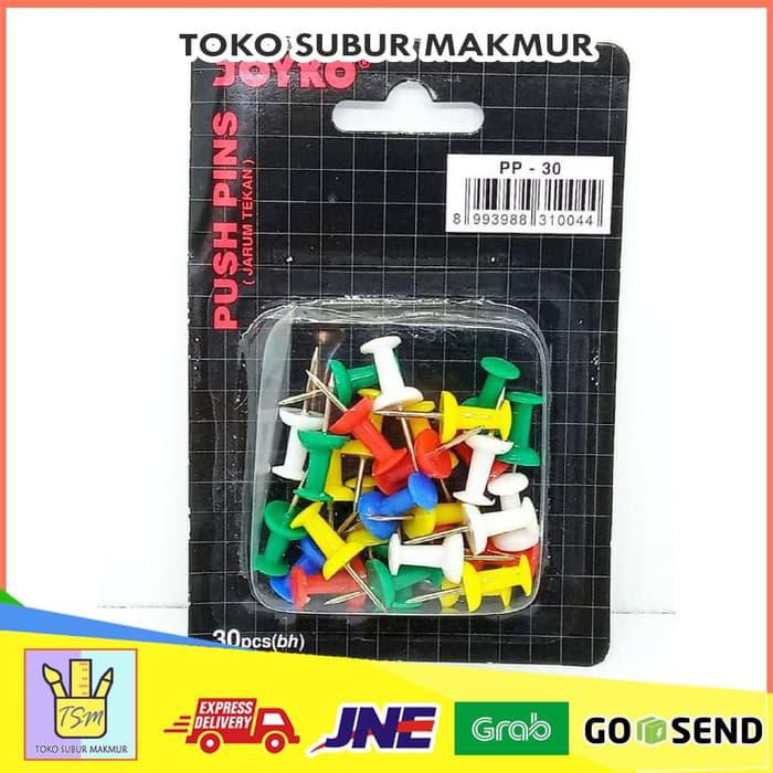 

ATK PAKU TUSUK PUSH PIN PAYUNG KERTAS JOYKO WARNA WARNI JARUM TEKAN ATK STATIONARY