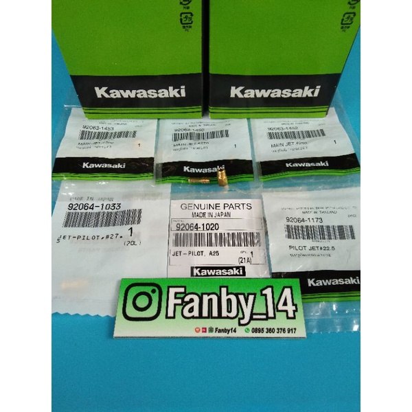 Pilot Jet Main Jet Karbu Ninja RR Original Kawasaki PJ 22,5 25 27,5 MJ 260 270 280