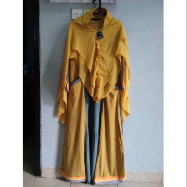 Set Syar'i Gamis Difarel Diana ORI Kuning Kunyit
