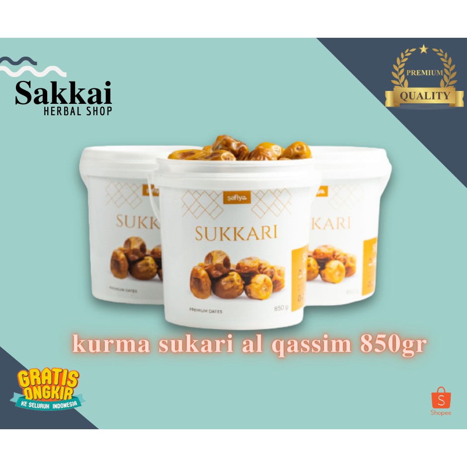 

Kurma sukari al qassim original ukuran 850gram kemasan ember premium