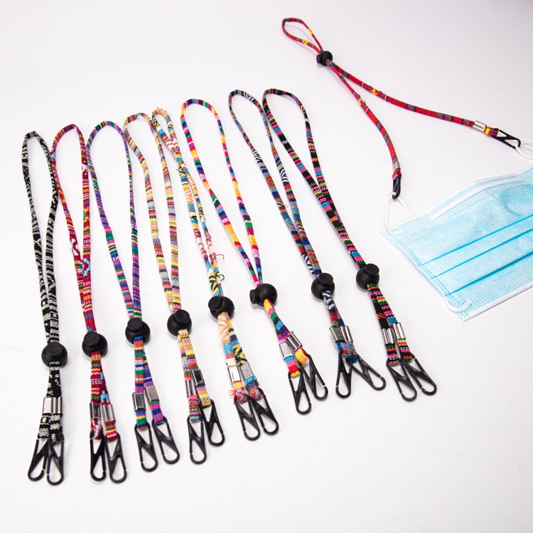 Masker Lanyard Braket Masker Yang Dapat Disesuaikan Dua Kait Tanpa Lanyard Pola Telinga-Won