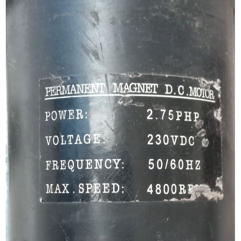 Dc Motor Permanent Magnet Ex Treadmill 230V Dc 2.75HP