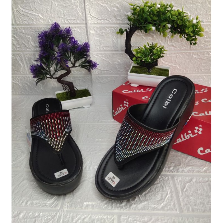[ BEST SELLER CALBI ORI LOKAL ] SANDAL WEDGES CALBI | SANDAL WEDGES CEWEK | SANDAL JAPIT WEDGES CEWEK | SANDAL CEWEK WEDGES TERLARIS-4